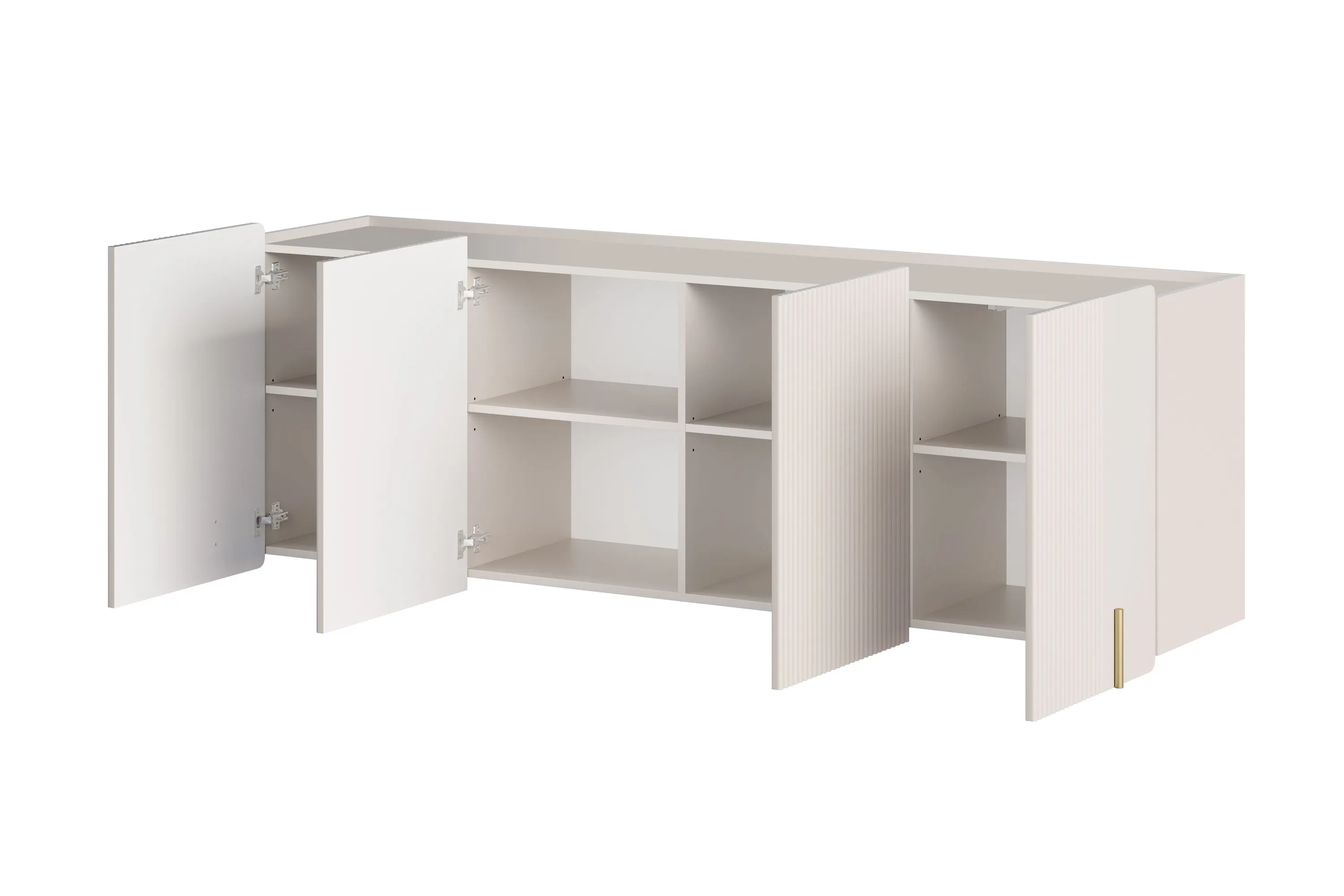 Komoda wisząca 4-drzwiowa MALMI 200cm - kaszmirowy - złoty - B_167021