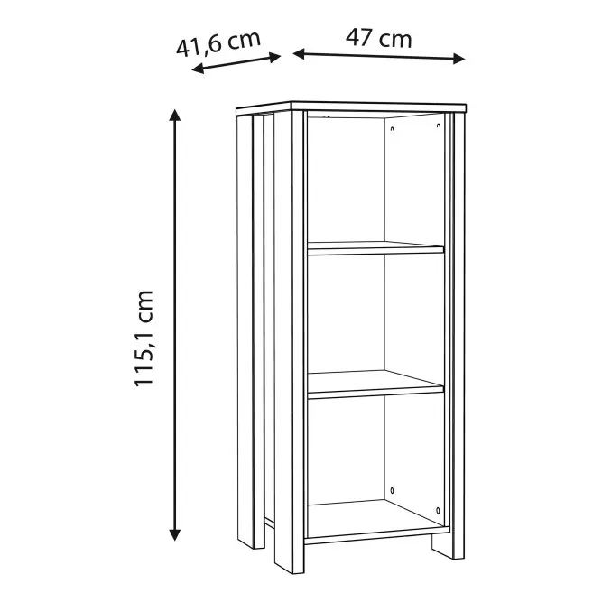Regał niski CLIF - old wood vintage, beton - CLFR315-C546
