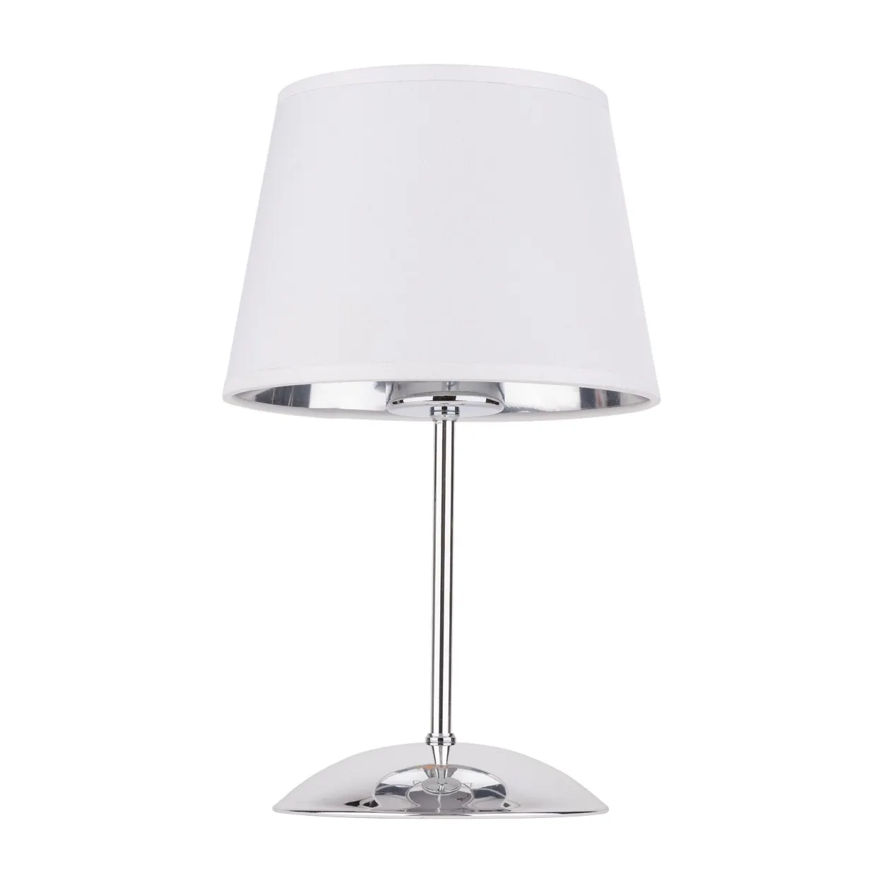 Lampka nocna GLORY chromowana z białym abażurem 33x20cm - TK_5495
