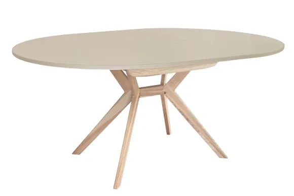 Okrągły stół rozkładany BIJU 110-160cm bezowy jesion - RGBTBR_4