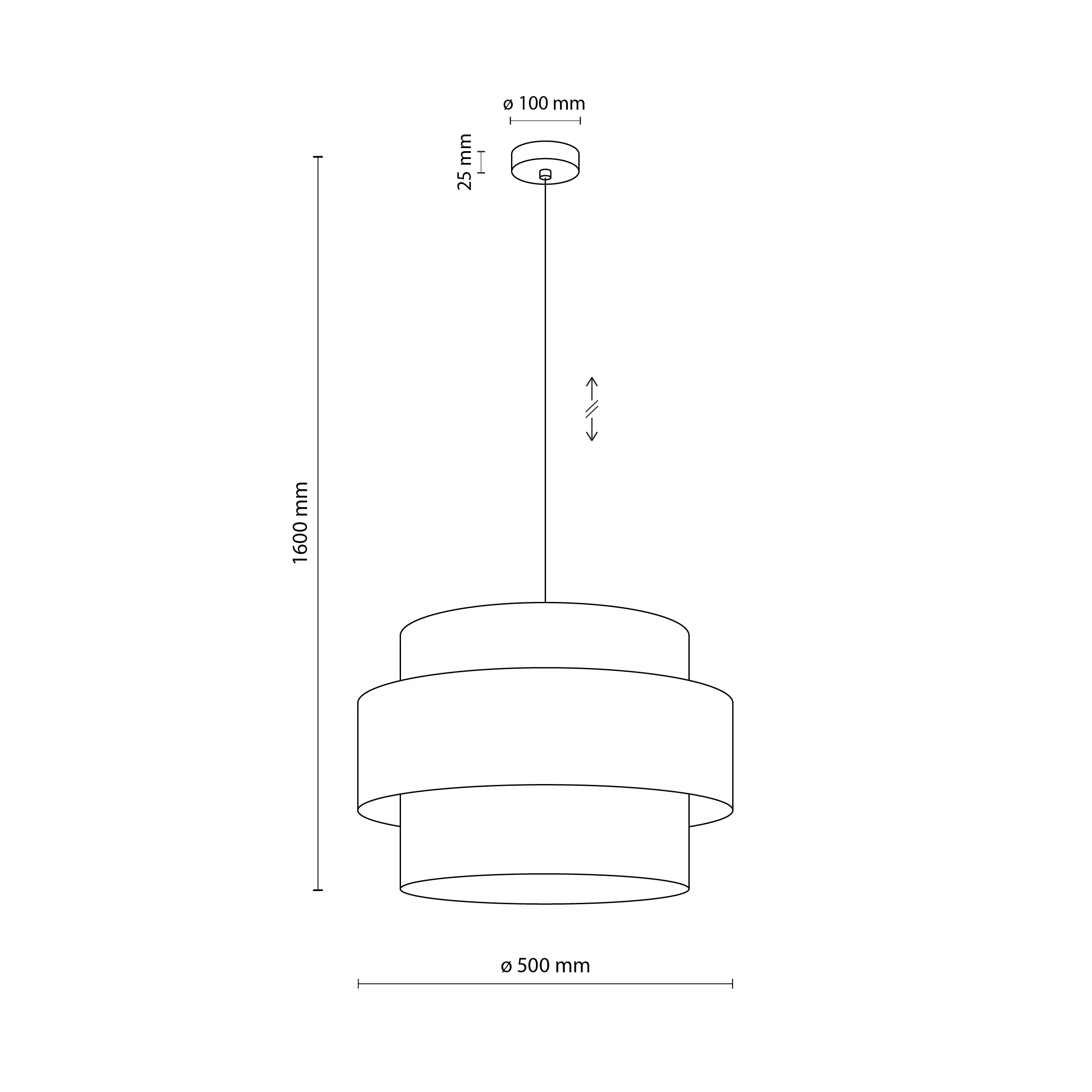 Lampa wisząca TRIO JUTA MIX wielokolorowa brązowa pomarańczowa żółta na czarnej podstawie i przewodzie 160x50cm - TK_2783