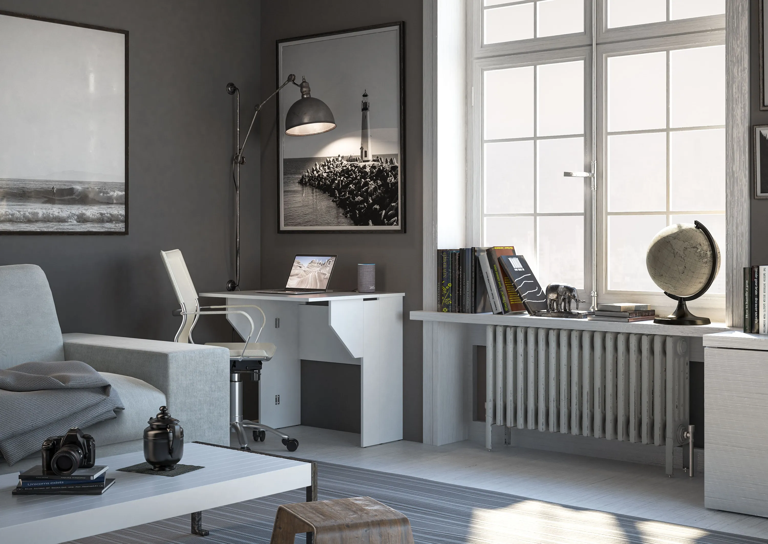 Biurko/toaletka BINGO składane białe 78x75x70cm - TH-100-1556