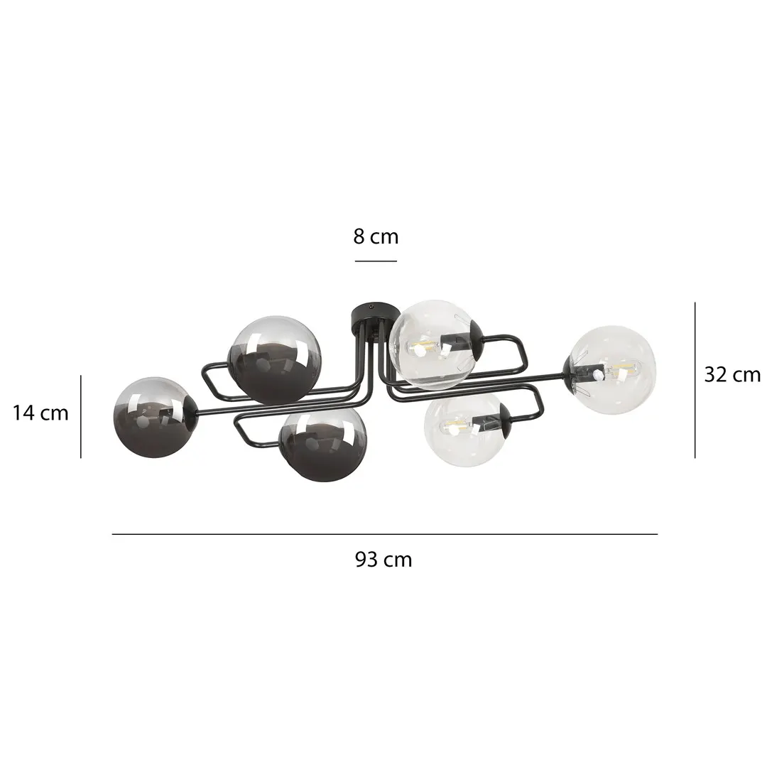 Lampa sufitowa BRENDI Czarny 834/6A3 - 834/6A3