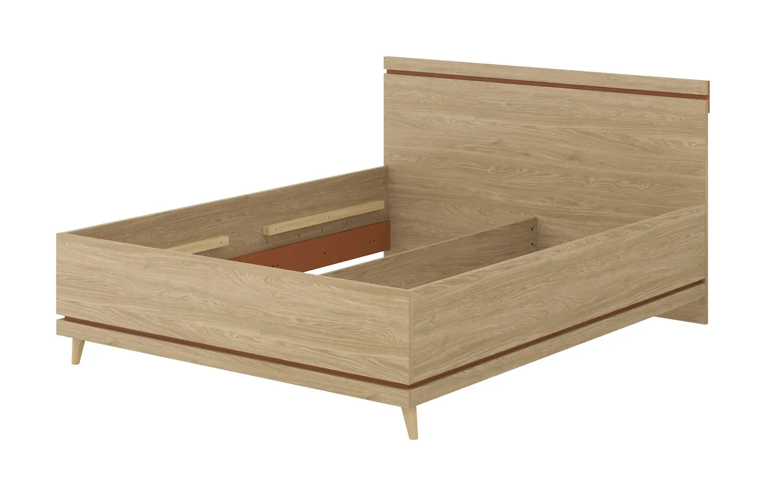 Łóżko z zagłówkiem SCANDI 31 160cm dąb ceglany Łóżko z zagłówkiem SCANDI 31 160cm dąb ceglany