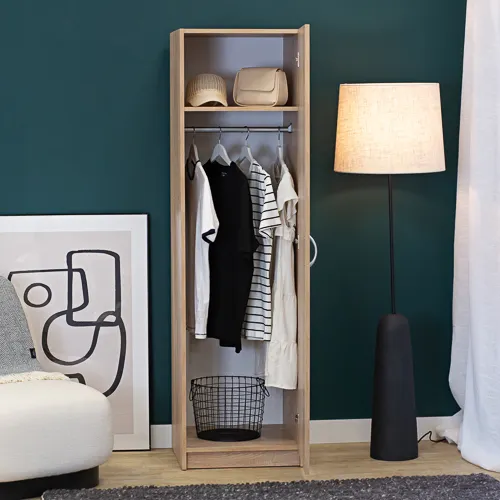 Szafa 1-drzwiowa GAYA z drążkiem i półką 51cm dąb sonoma - INT_5002702