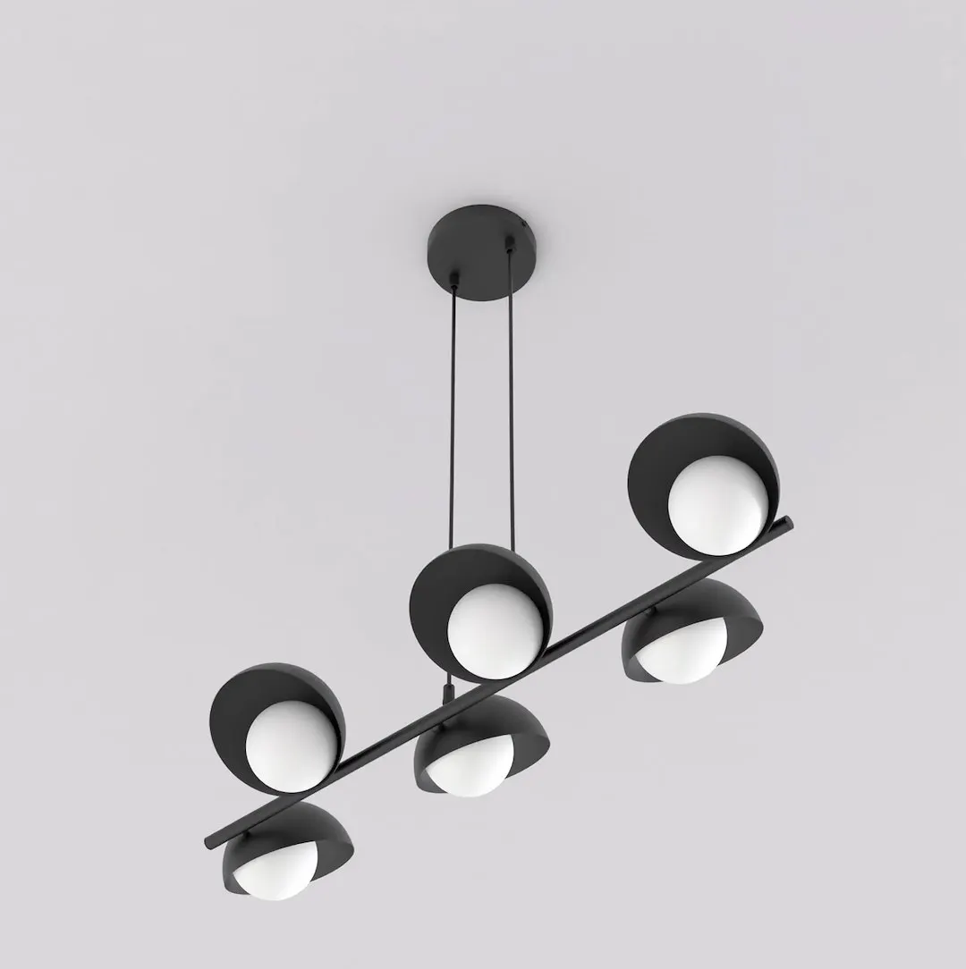 Lampa wisząca metalowa BOOM 6 czarna — zdjęcie 3