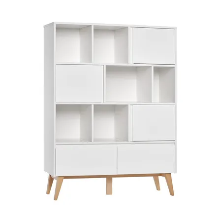 Regał niski z szufladami SWING 120x160 biały