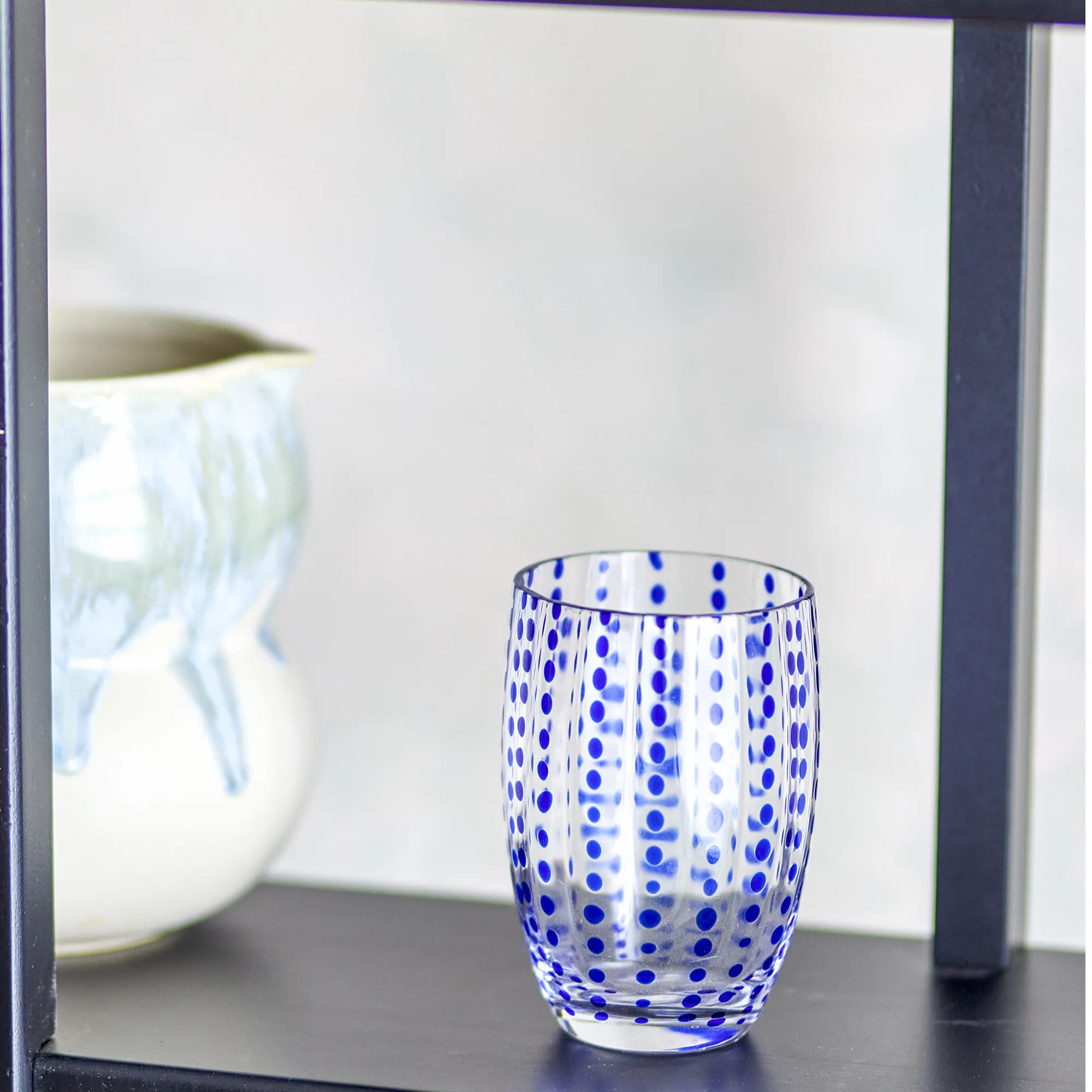 szklanka, naczynie, niebieskie, wzory, kielich