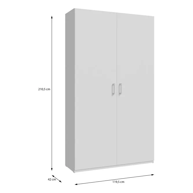 Szafa 2-drzwiowa HOME NOOK 2 drążki i półki 120cm biała - HMNS922-120