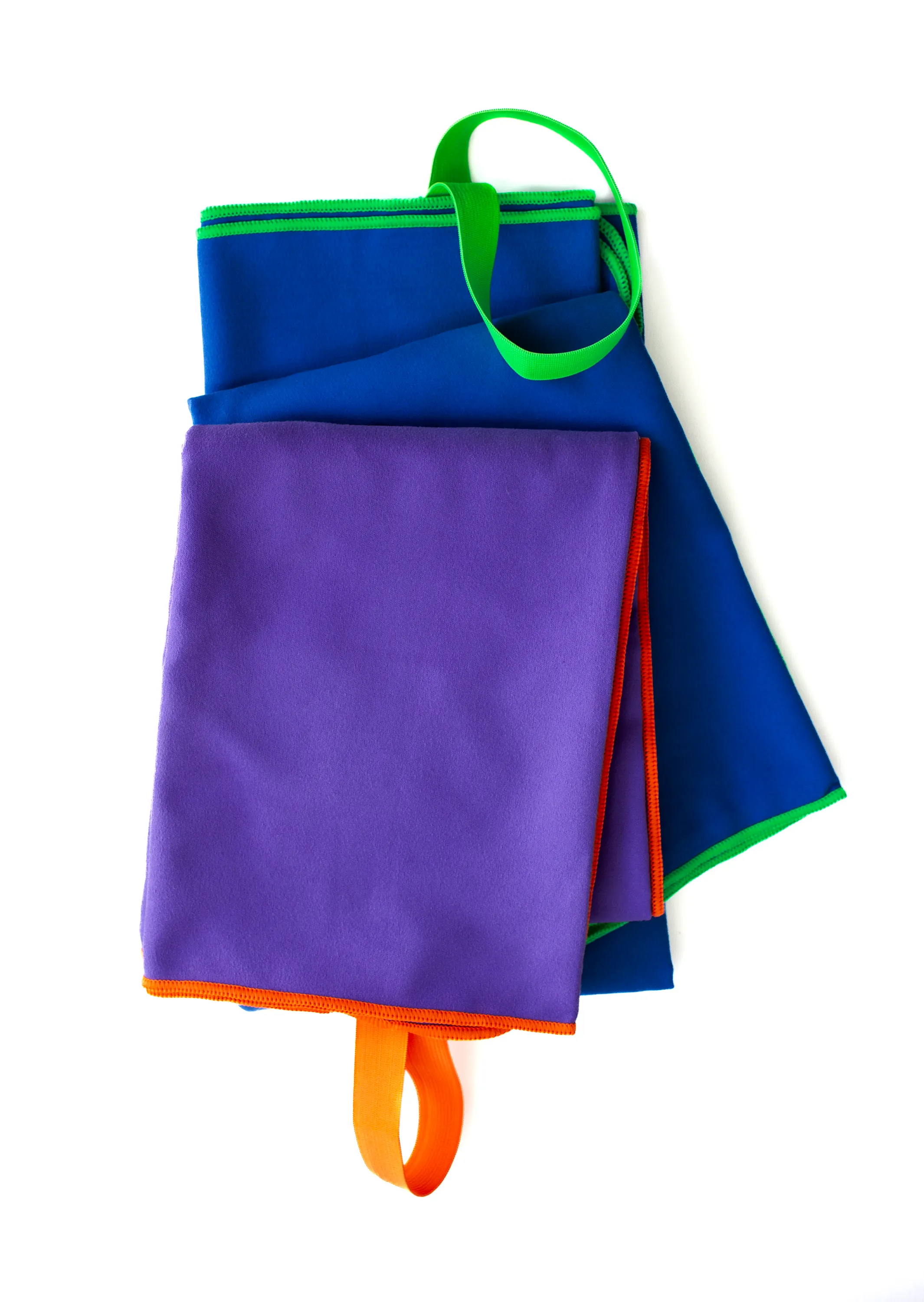 Ręcznik szybkoschnący FITNESS 80X130 z gumką niebieski obszycie zielone - FARO_28544