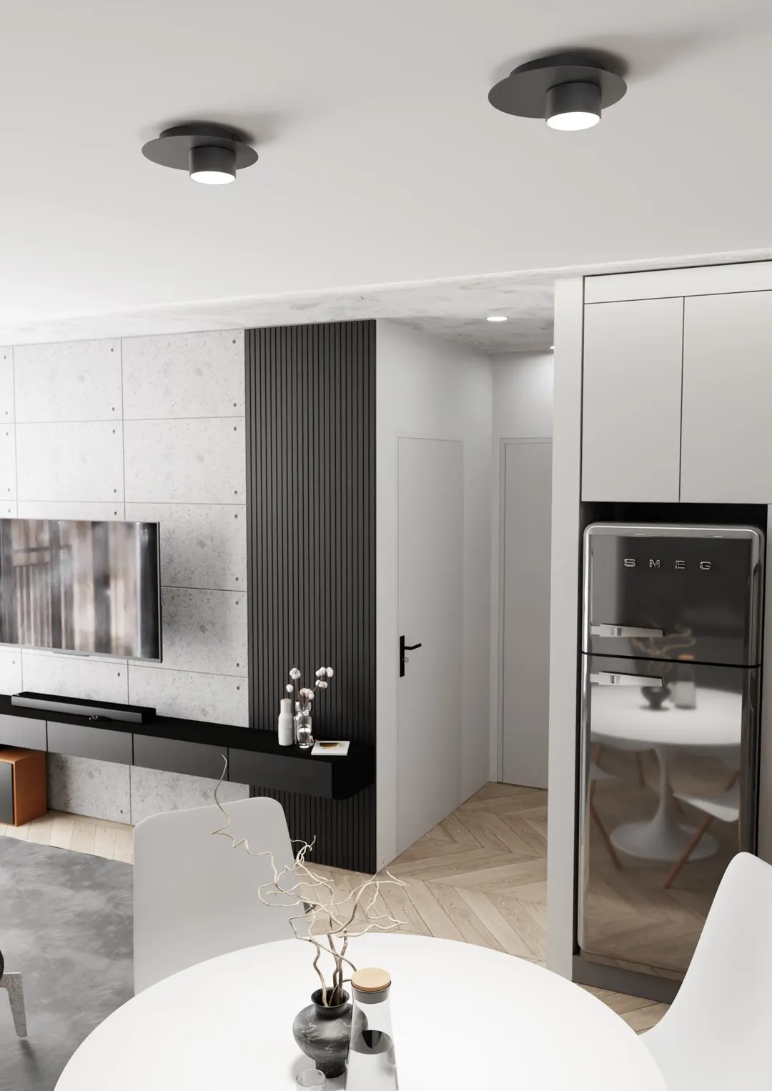 Okrągla lampa sufitowa BOLX 1 BL czarna - 1441/1