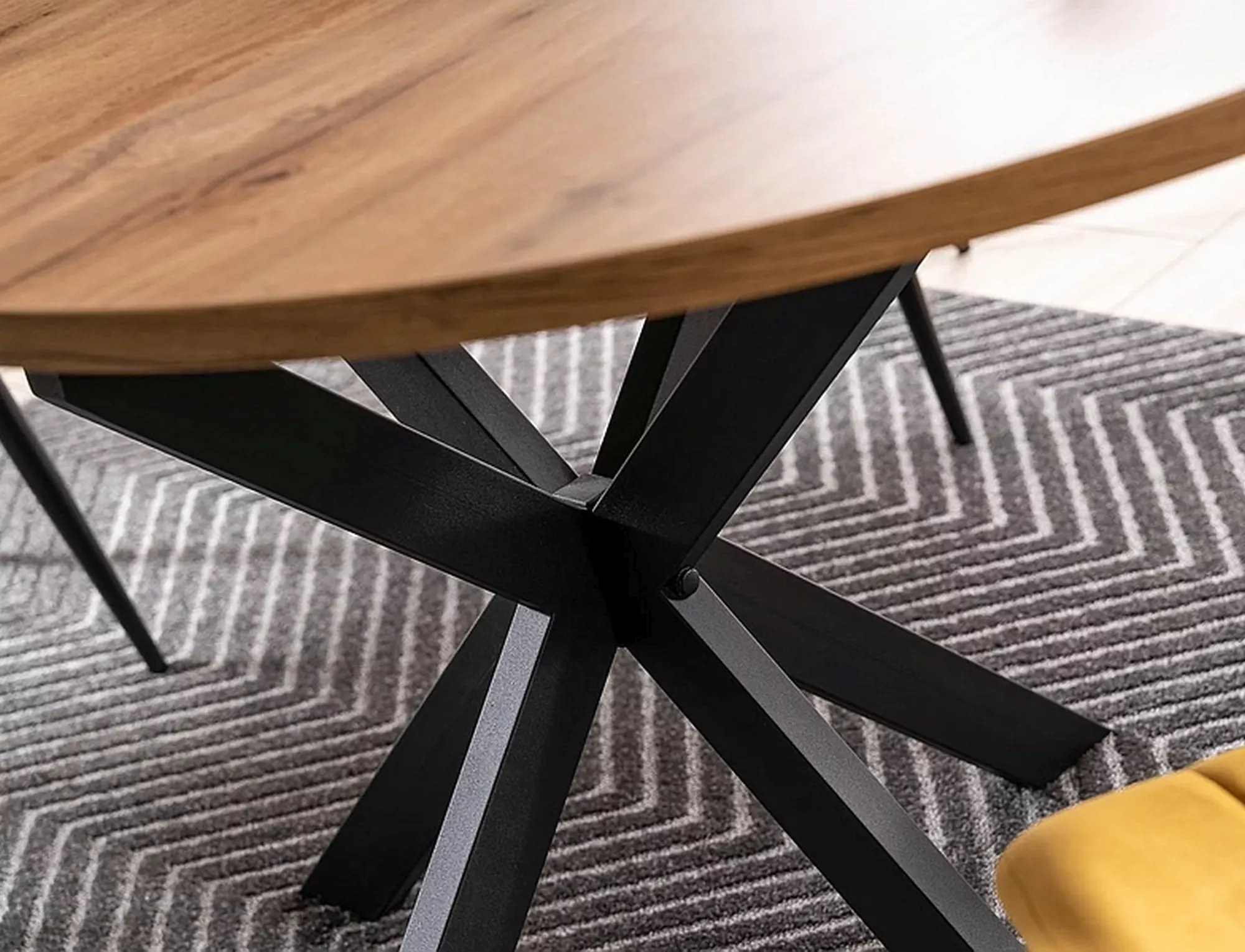 Stół okrągły rozkładany GASTON FI 100 (135) dąb artisan stelaż czarny - GASTONDAC100