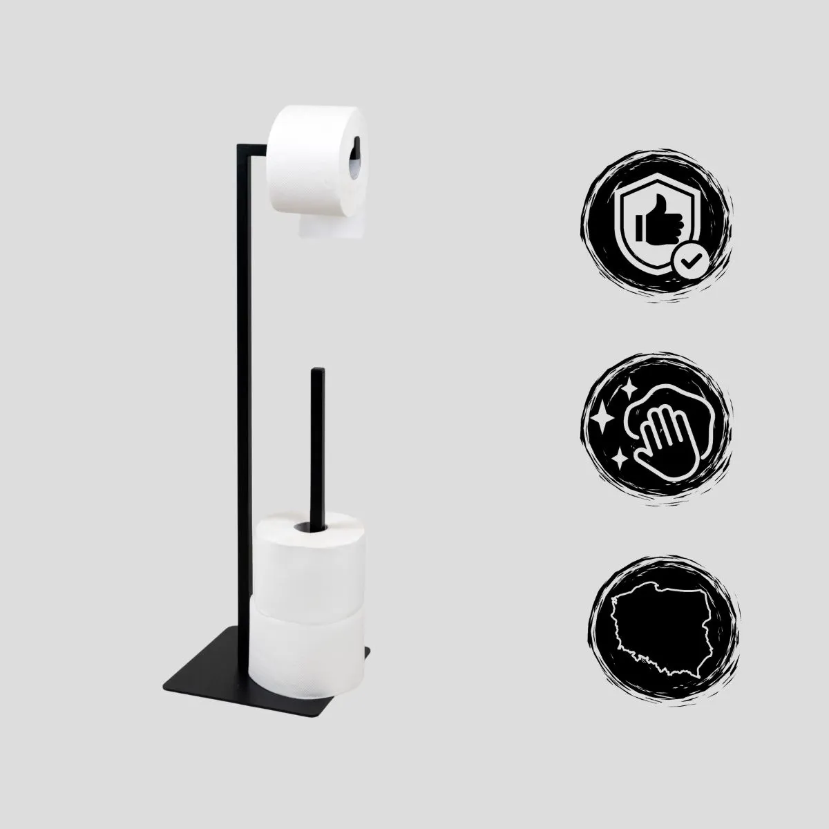 Stojak na papier toaletowy AMILLY czarny - LD_TZ000311