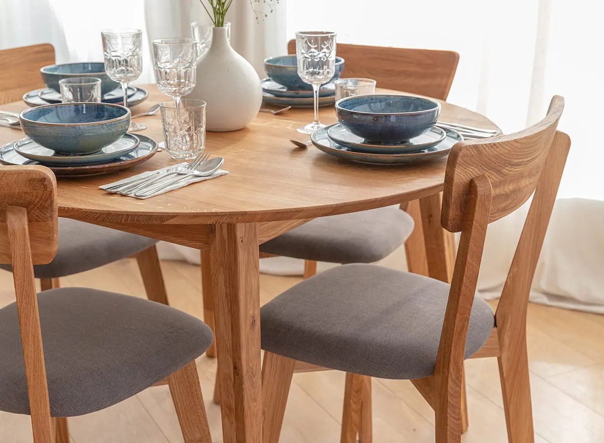 Stół dębowy ORBETELLO okrągły 110 cm - dąb olejowany - KULS110