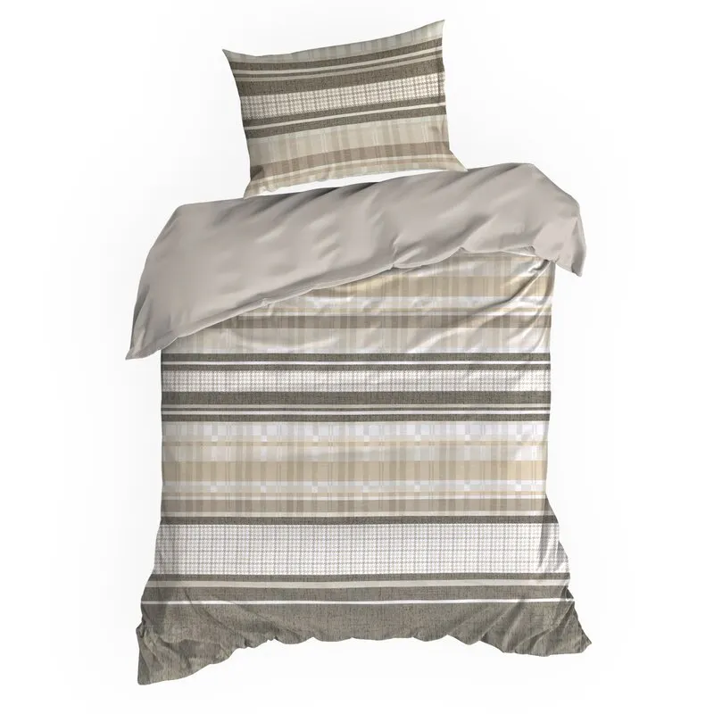 KOMPLET POŚCIELI REN 220X200 CM, 2 SZT. 70X80 CM BEŻOWY WZÓR - EU_432333