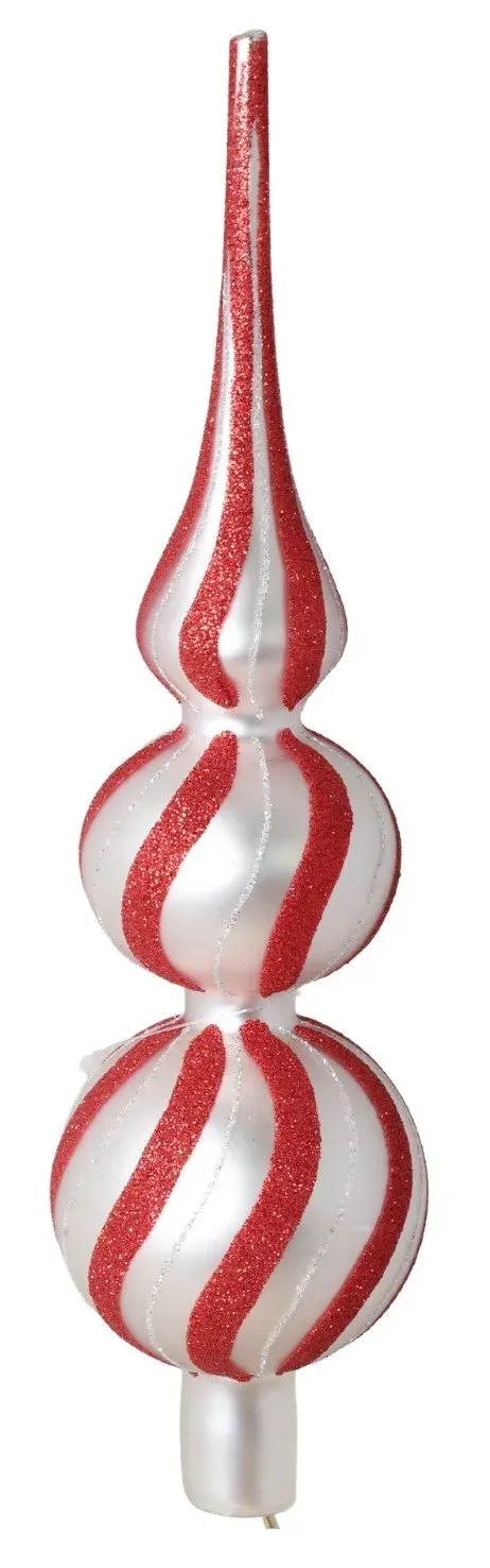Szpic na choinkę 20 cm mały czerwono-biały Szpic na choinkę 20 cm mały czerwono-biały