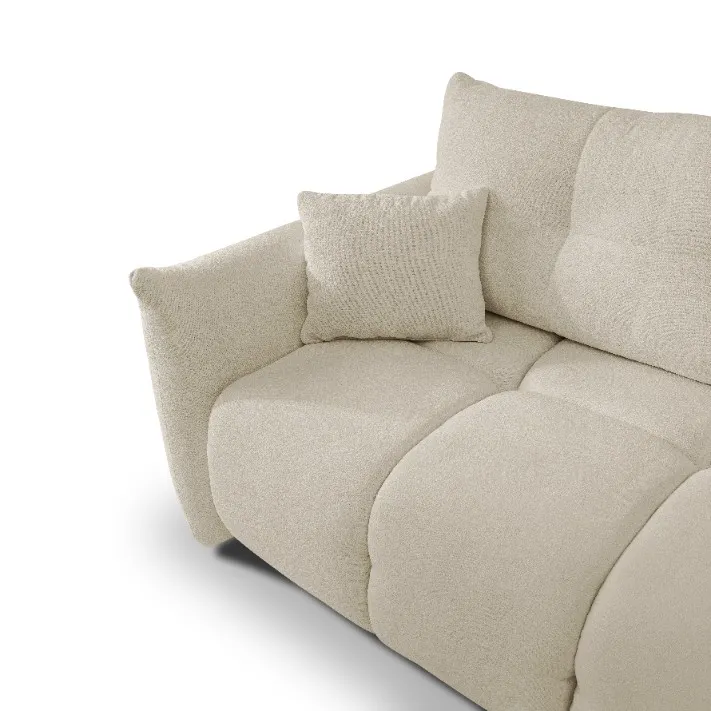 Narożnik rozkładany z pojemnikiem BASE SICURIO 257 cm L/P pikowany beżowy - BASE_NAR_SICURIO55