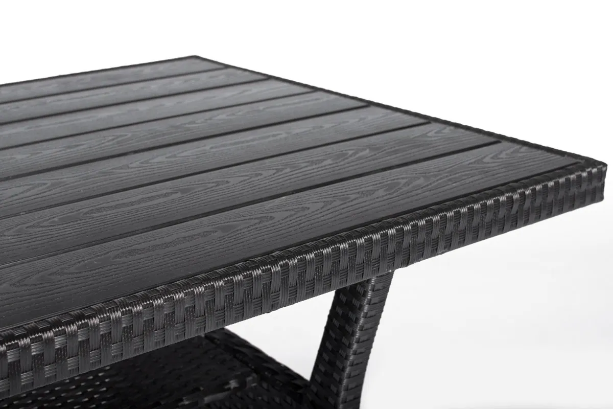 Narożnik ogrodowy wypoczynkowy SZTOKHOLM ze stołem technorattan czarny - FE5906480909794