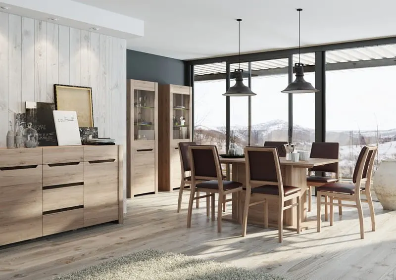 Komoda DESJO 10 2 drzwiowa z szufladami dąb sanremo brąz 170x93x42cm - WG-100-0168