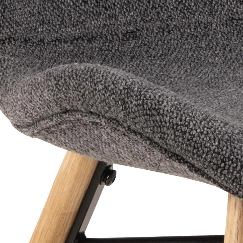 Krzesło tapicerowane DOREN Antracyt, Dab olejowany ( zestaw 2 sztuk ) - H000023355