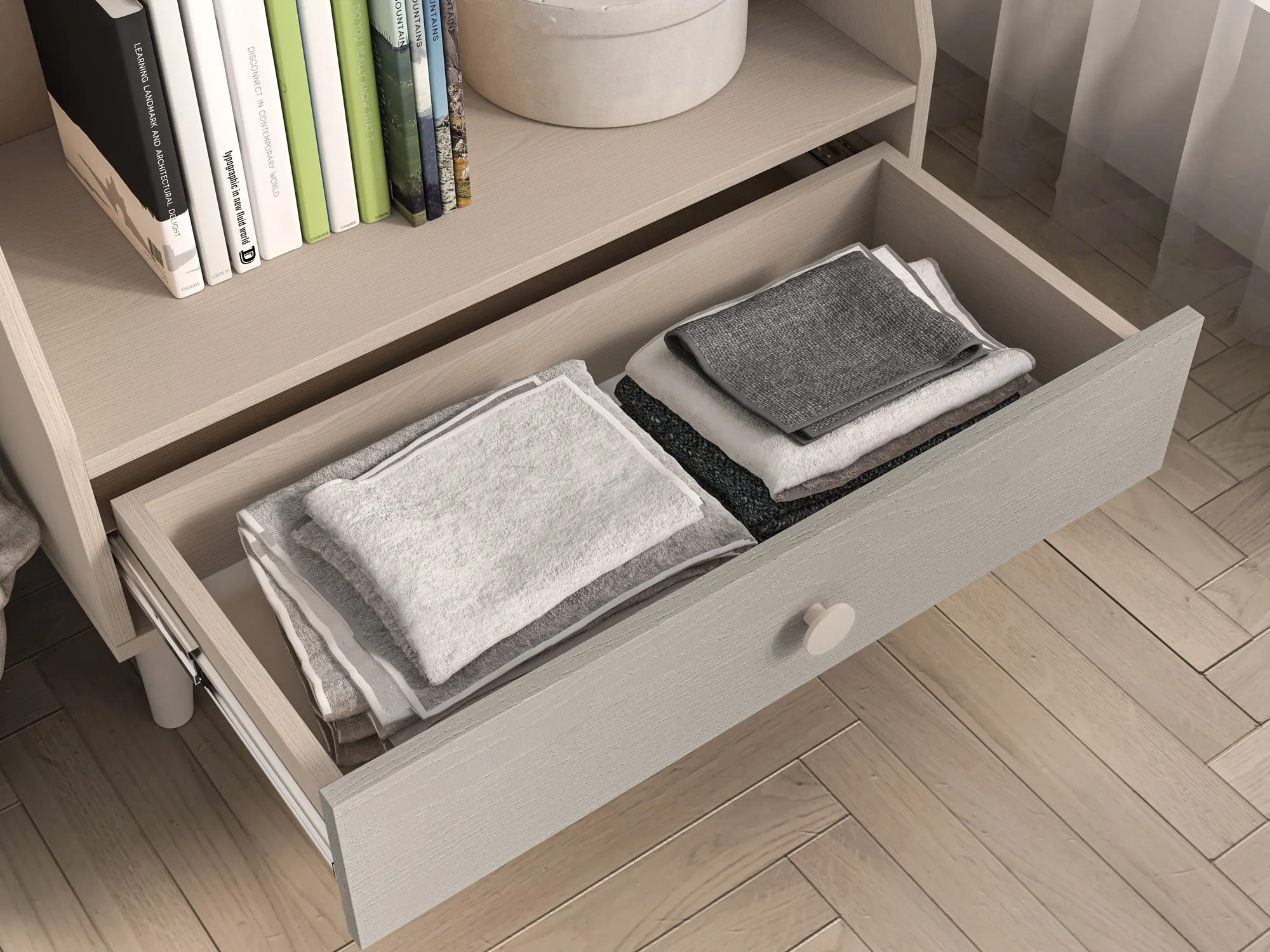 Komoda - organizer MEVEL 09 piasek pustyni, szary pallad - 1MEVE09-002