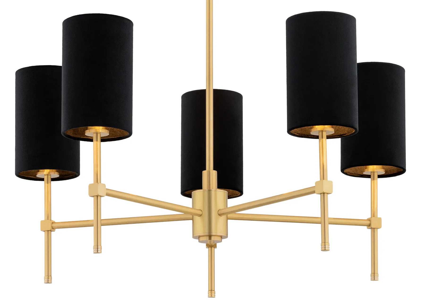 Żyrandol ABRUZZO metalowy mosiądz szczotkowany czarny 78x70cm - 2135