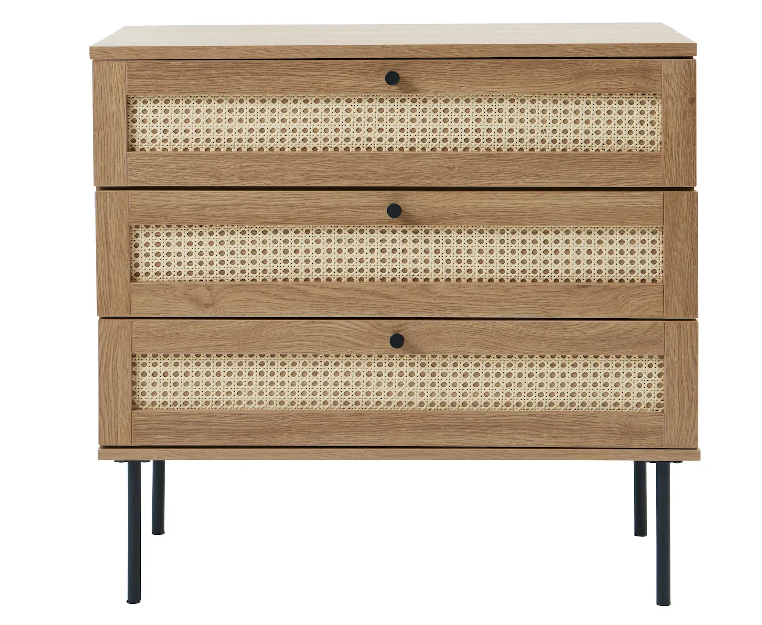 Komoda z 3 szufladami PENSACOLA 80 cm plecionka polirattan naturalny