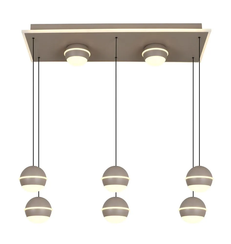 Lampa wisząca prostokątna BIARRITZ 8 LED kaszmirowa
