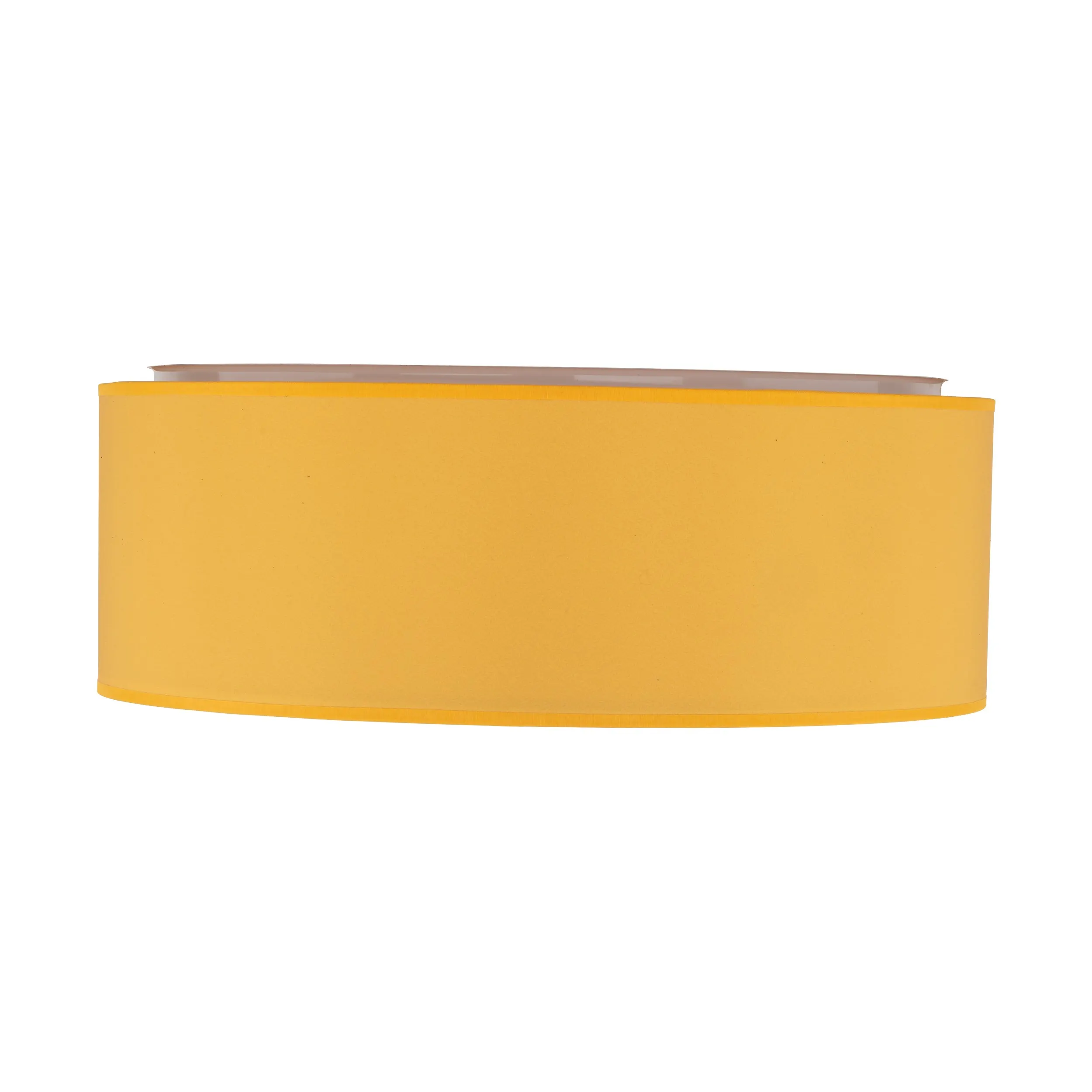 Lampa sufitowa NICOLA żółta z tkaniny z białym kloszem okrągła 38x14cm - TK_10154