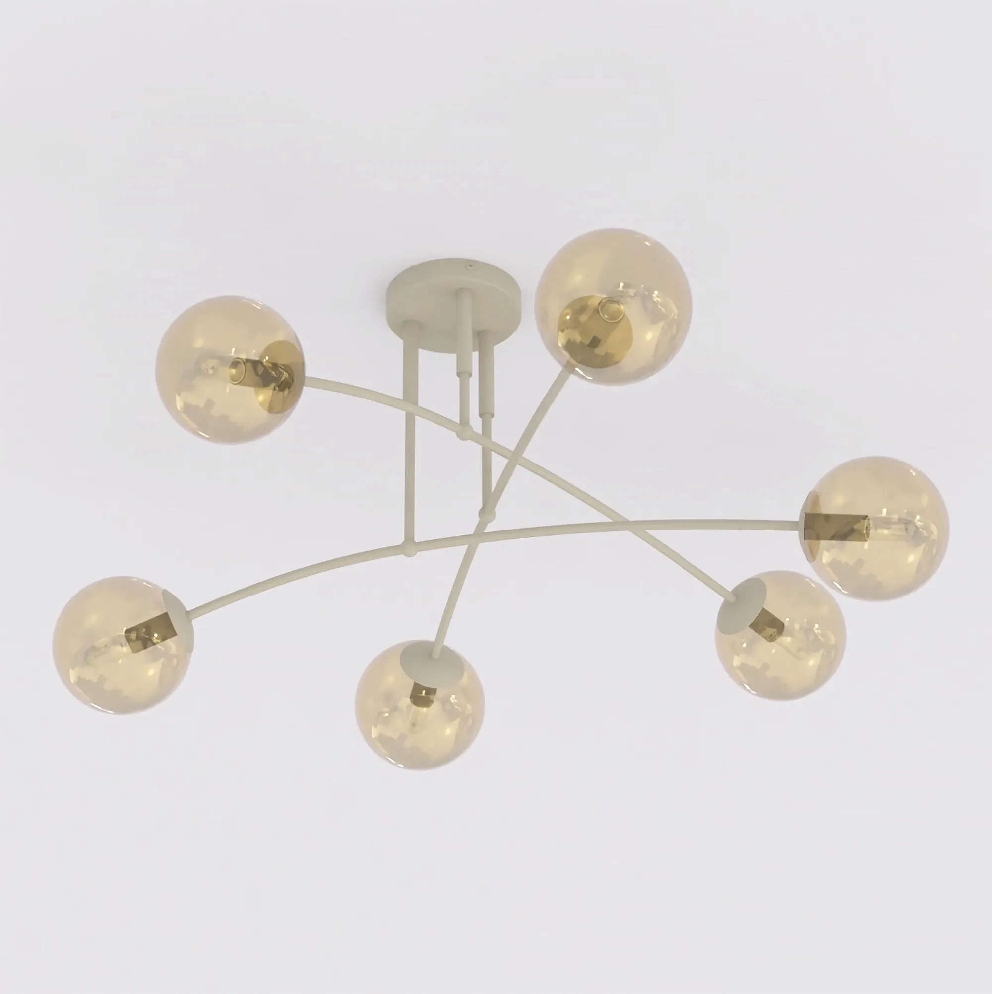 Lampa sufitowa PREGOS 6 MOKKA AMBER beżowa miodowy - 1686/6