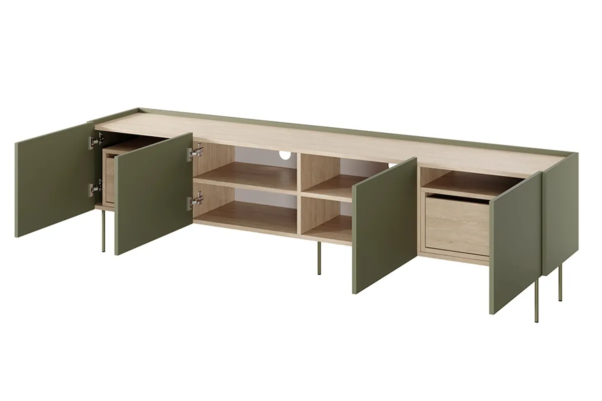 Szafka RTV DESIN 220 z 2 szufldami - oliwka - dąb nagano - B_149141