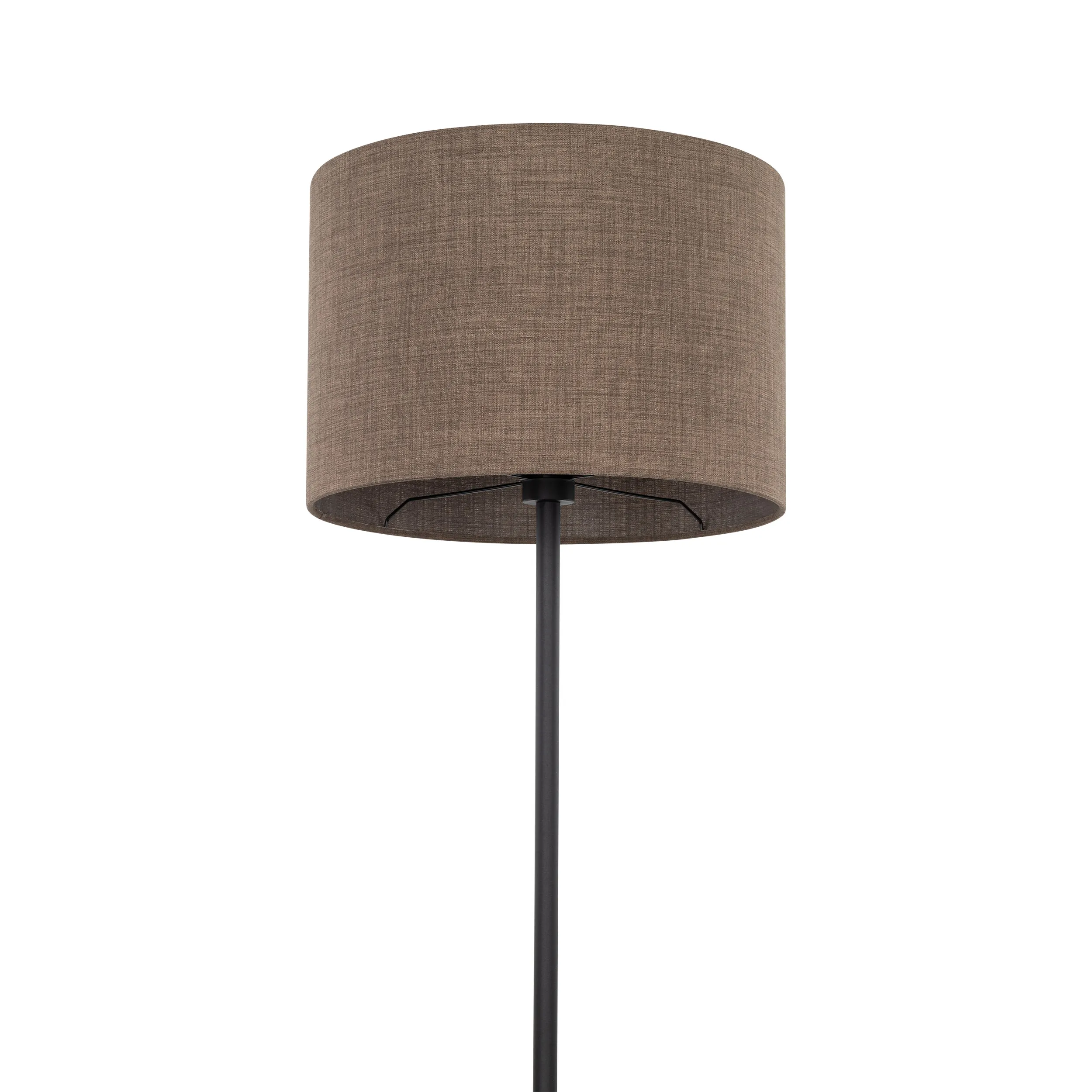 Lampa podłogowa EARTH czarna z brązowym okrągłym abażurem 165x50cm - TK_16013