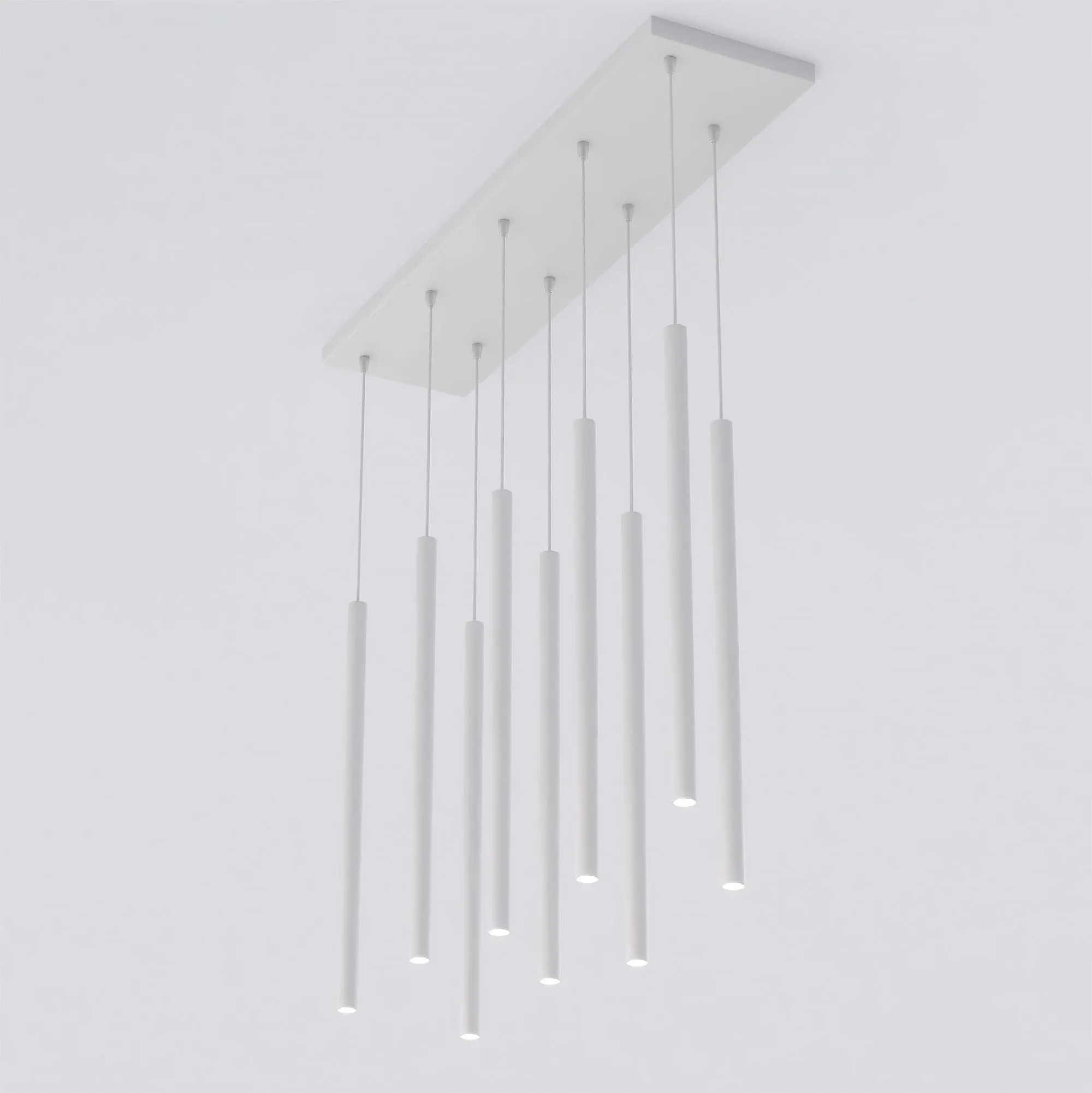 image lampa wisząca, pendant light, rurki świetlne, minimalistyczna, biała