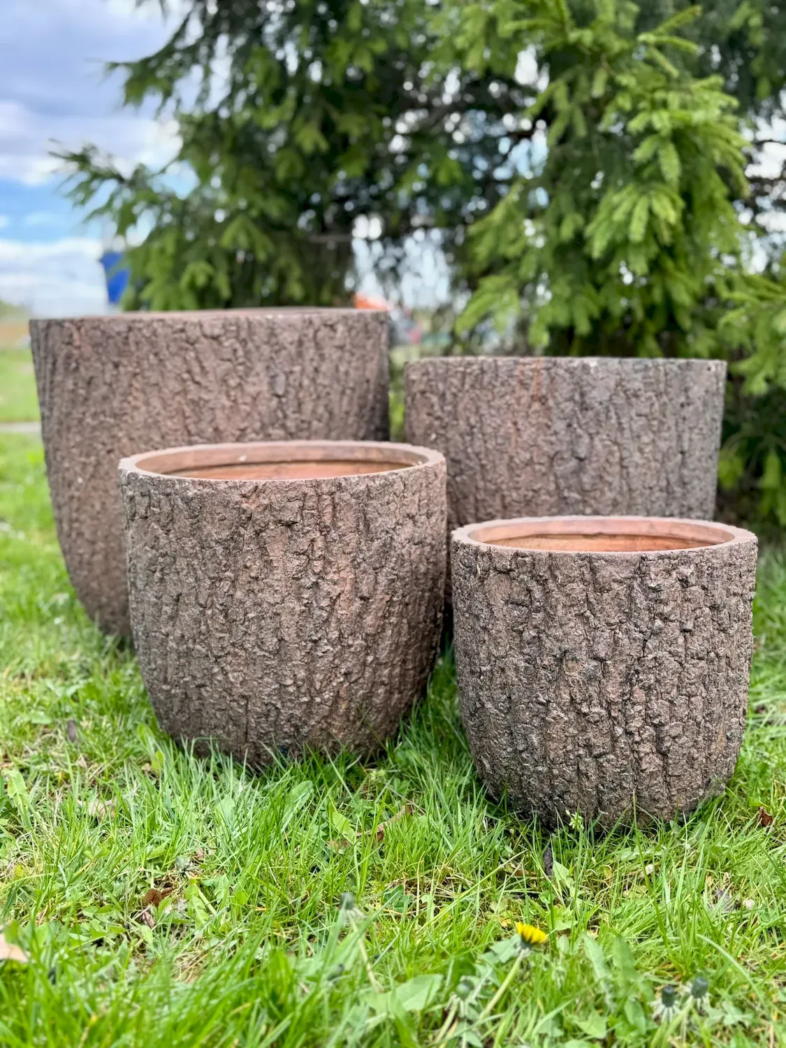 Donica ceramiczna FORREST zestaw (4szt) efekt drewna Esti&Esta
