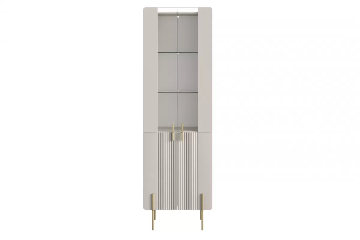 Witryna 4-drzwiowa MALMI 60cm - kaszmirowa - złote nogi - B_162308