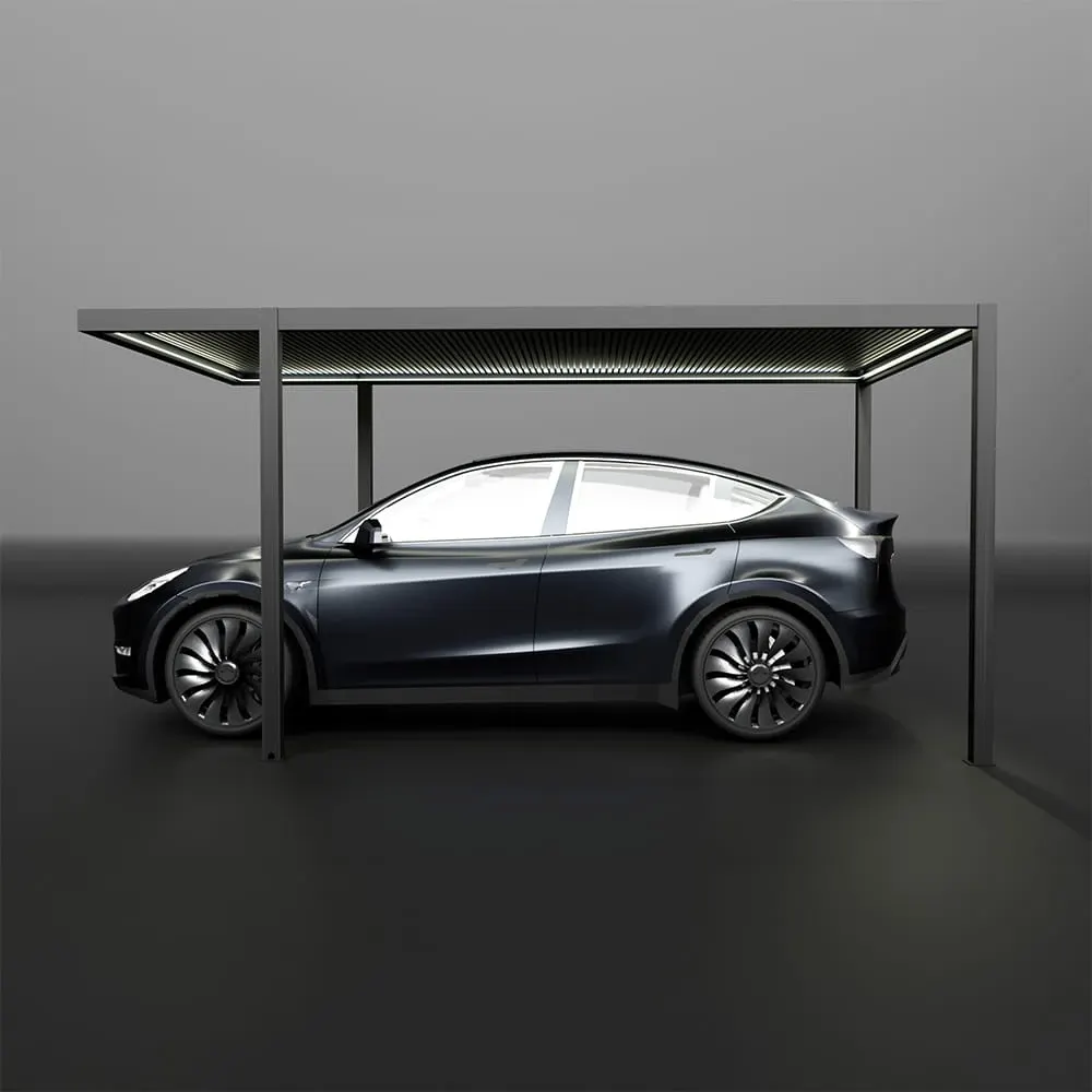 Wiata garażowa CARPORT CLASSIC 5x3x2,5 m LED aluminiowa antracyt — zdjęcie 10
