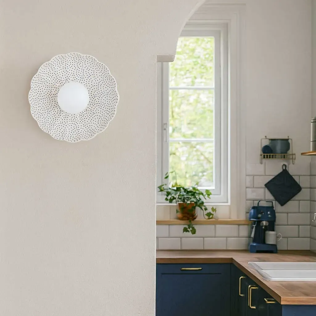 Kinkiet w kształcie muszli BOLL ceramika bolesławiecka kremowy - 8934