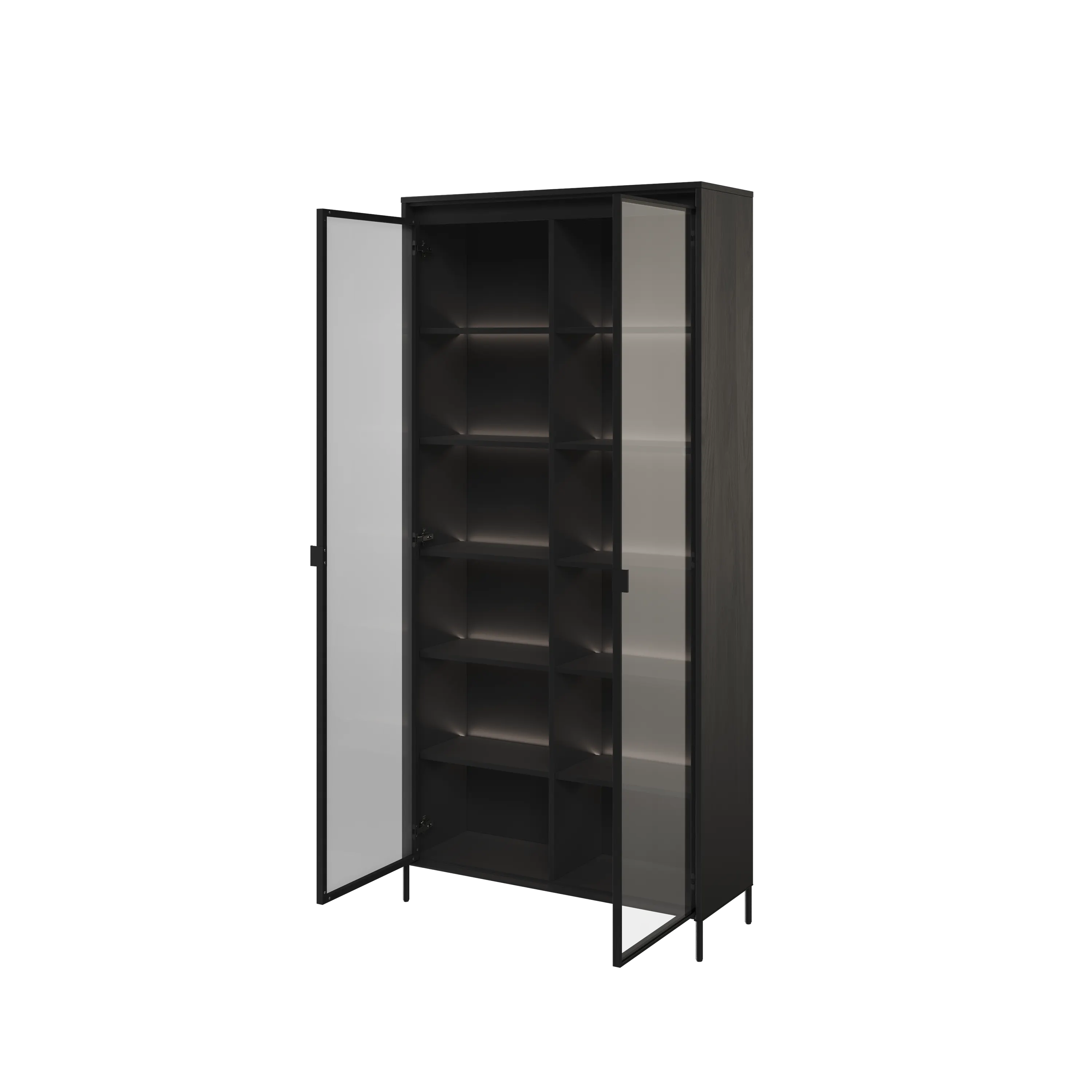 Witryna z oświetleniem TREND TR-07 2D czarna - TR7C-V2