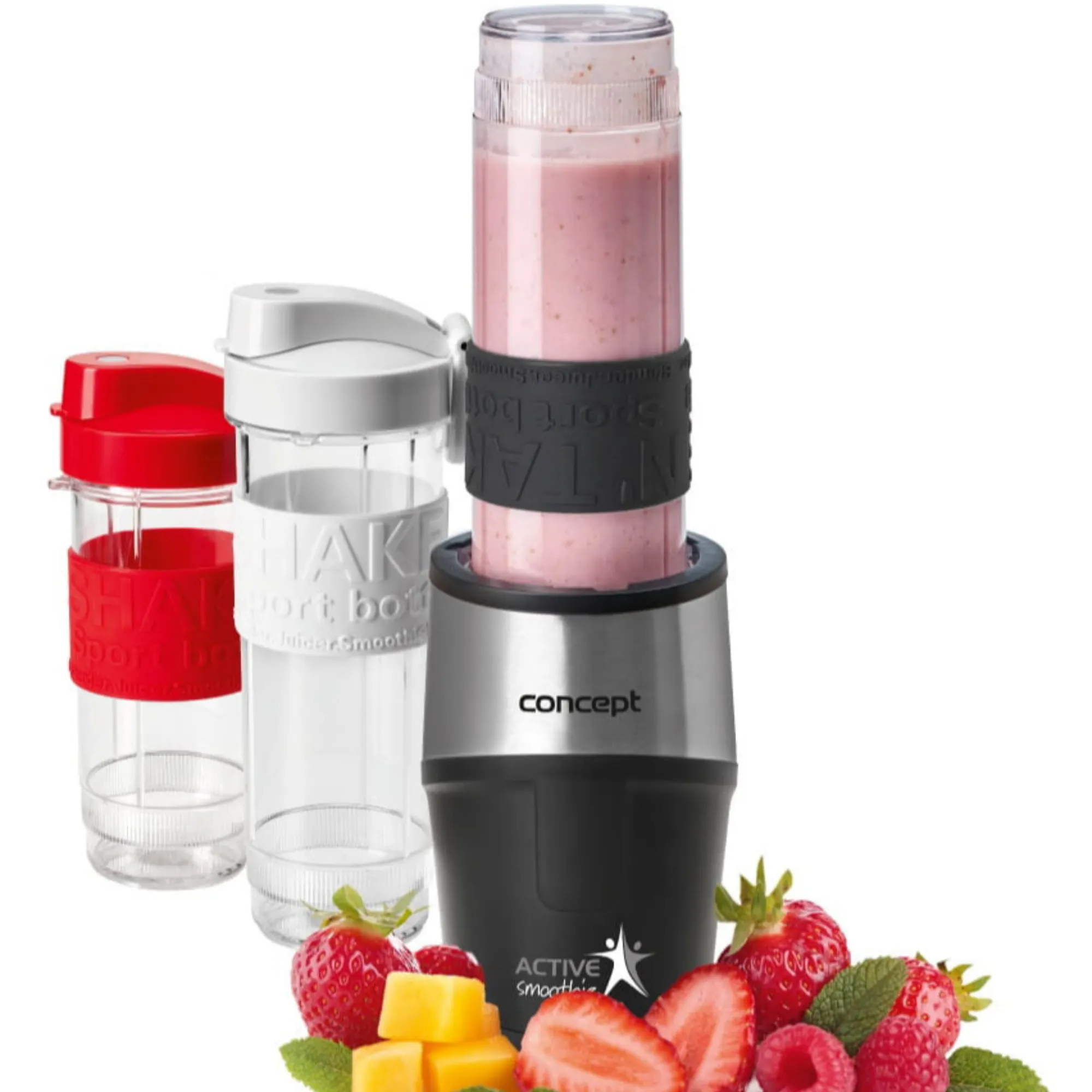 Blender kielichowy SMOOTHIE CZARNY: KUBEK MIKSUJĄCY + 2 bidony CONCEPT Blender kielichowy SMOOTHIE CZARNY: KUBEK MIKSUJĄCY + 2 bidony CONCEPT