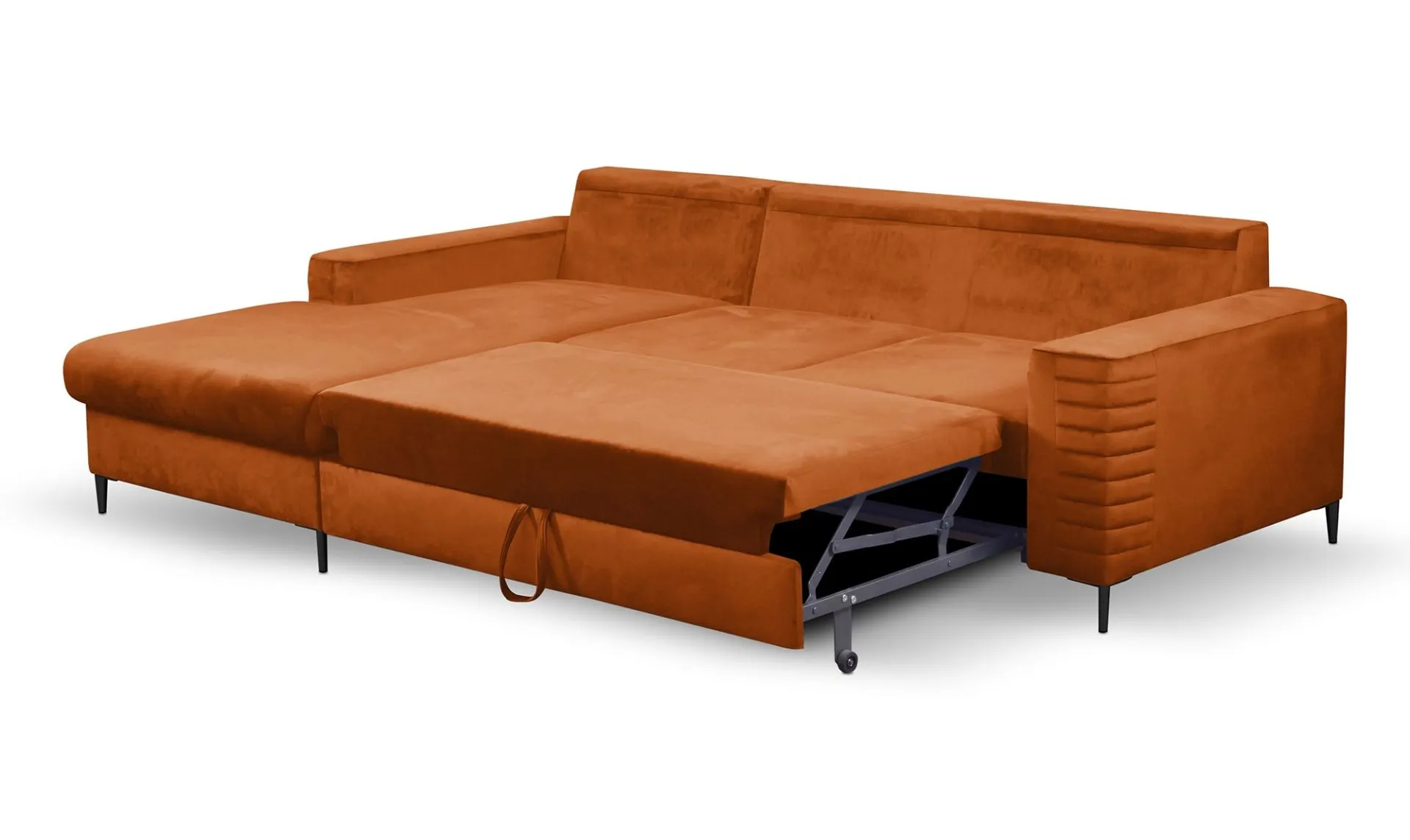 Narożnik rozkładany z pojemnikiem COLLIN VELLUTO 253 cm lewy ceglasty - COLILIN_NAR_VELLUTO33_L