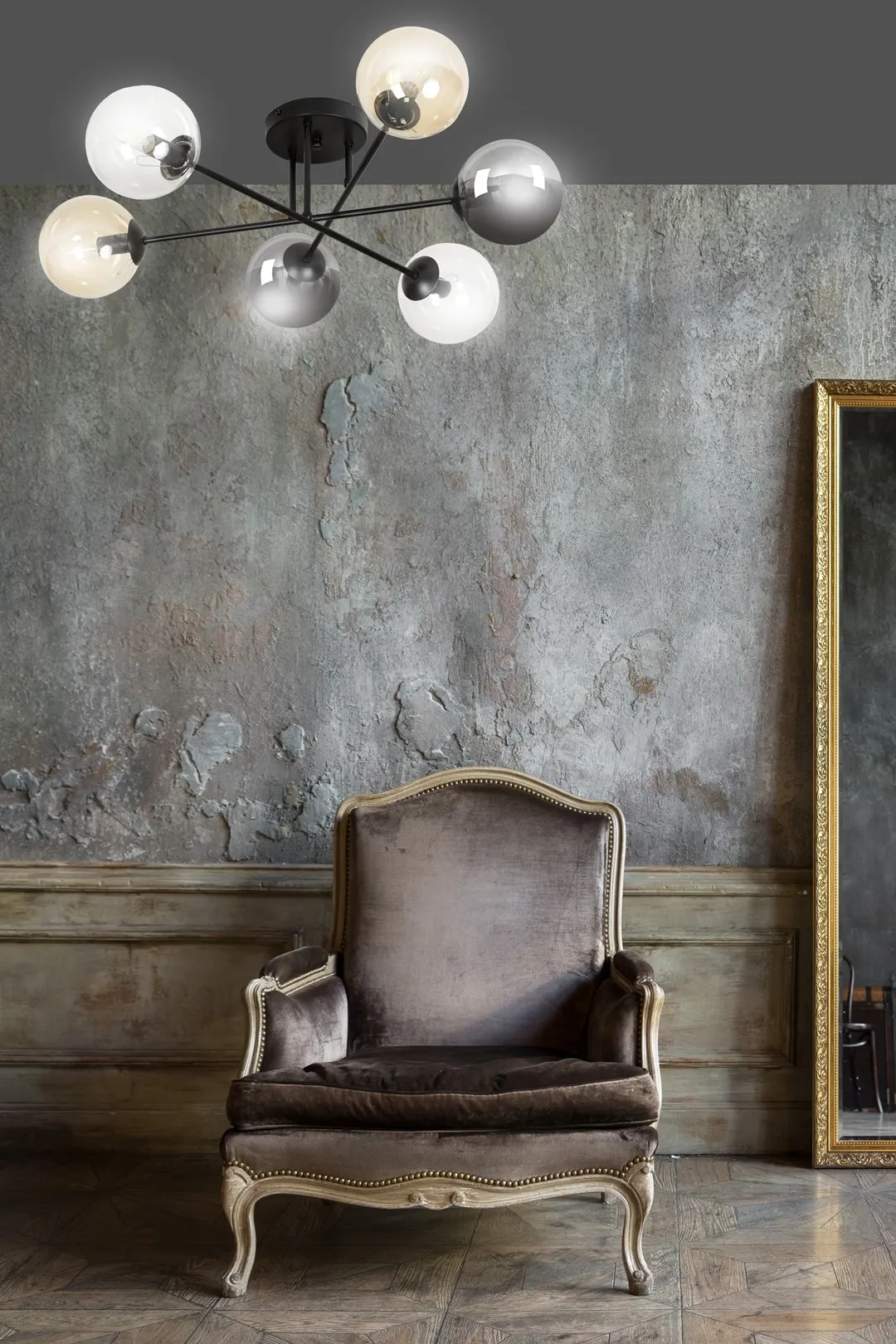 Lampa sufitowa BRENDI Czarny 834/6B2 - 834/6B2