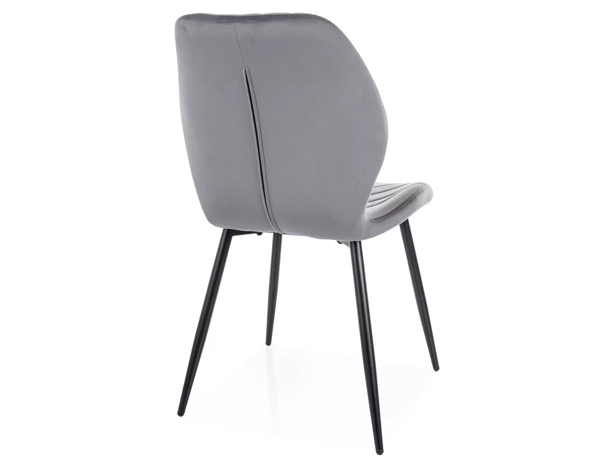 Krzesło tapicerowane MIKE VELVET pikowane szare/czarne nogi - MIKEVCSZ