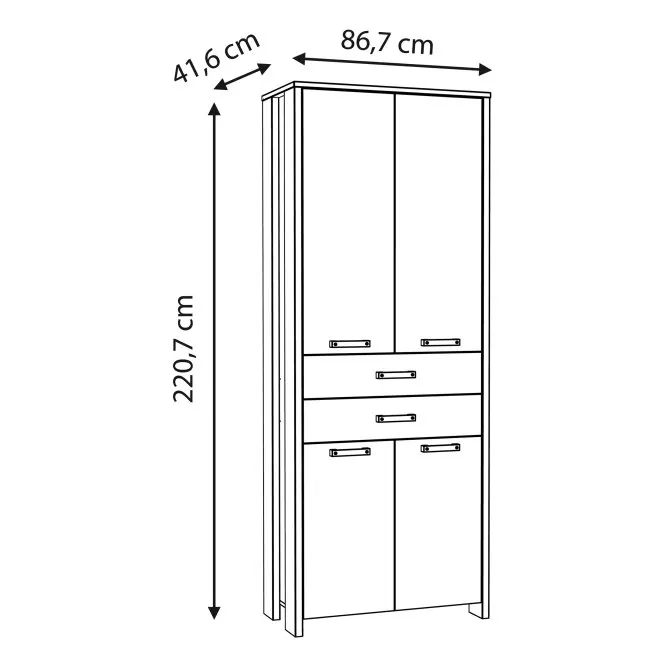 Bieliźniarka z 2 szufladami CLIF - old wood vintage, beton - CLFR726-C546