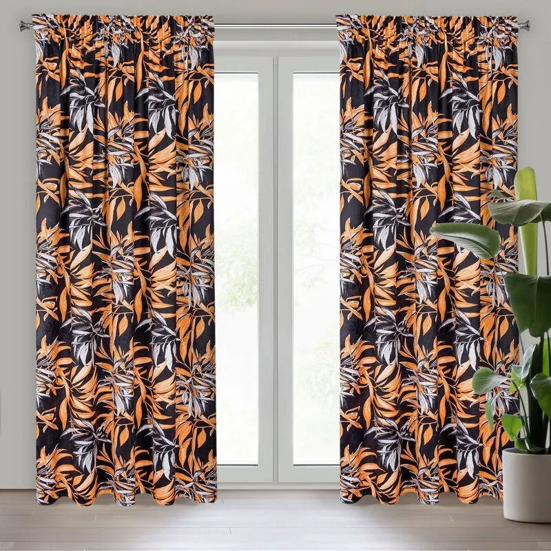 ZASŁONA GOTOWA ZOJA NA TAŚMIE 140 X 270 CM CZARNY ZASŁONA GOTOWA ZOJA NA TAŚMIE 140 X 270 CM CZARNY