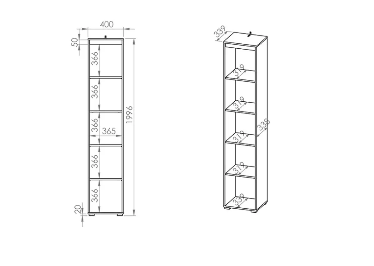 Regał otwarty AVO 07 sonoma jasna - 1AVO07-001