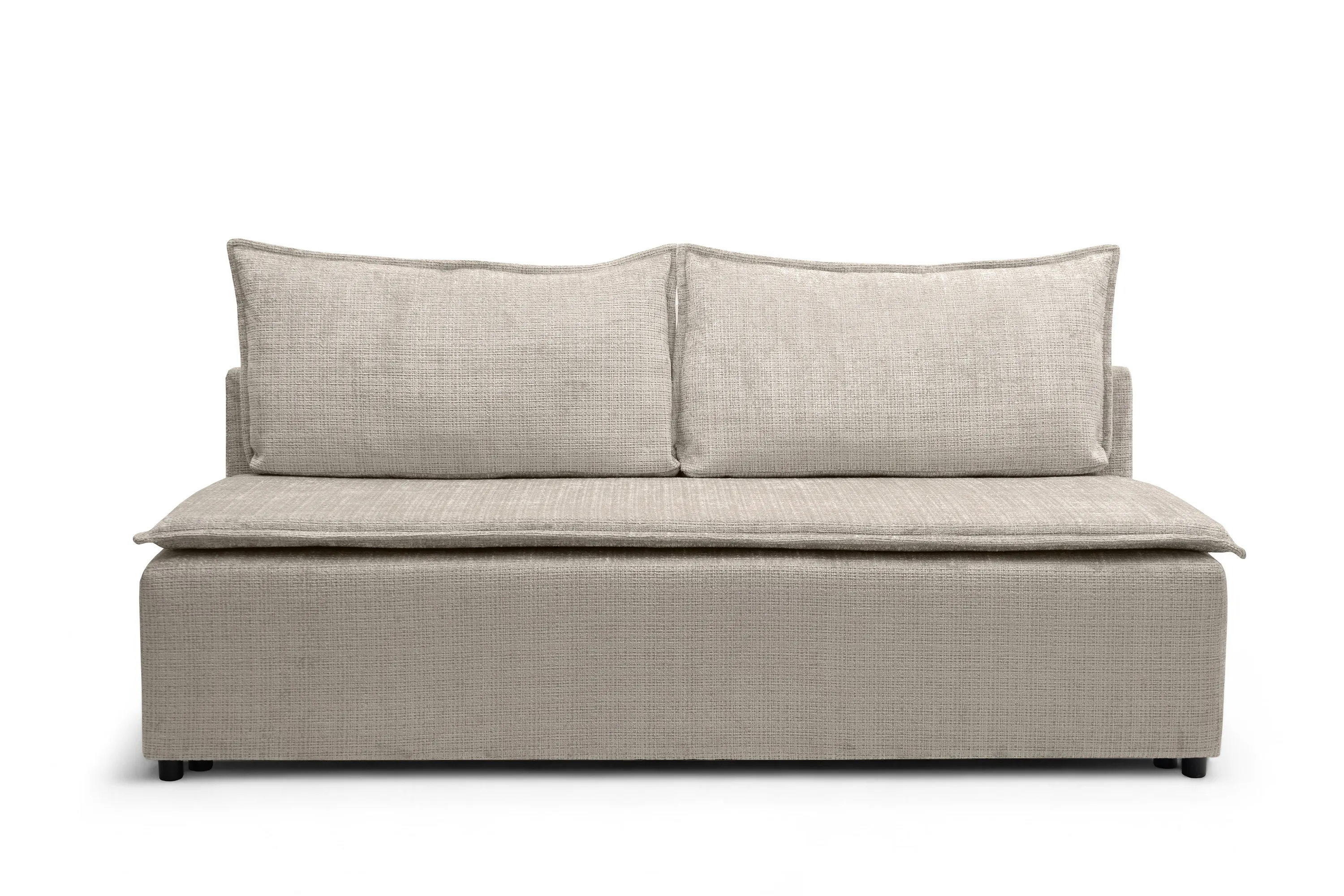 Sofa rozkładana z pojemnikiem FIRIOZA 210 cm ciemnobeżowa - B_165928