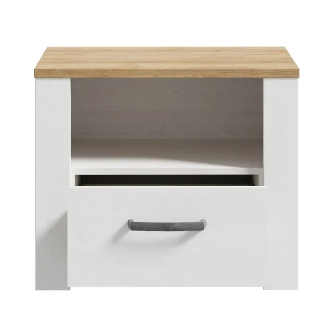 Szafka nocna CHISBURY - dąb riviera, modrzew jasny sibu - BHLK011-M482