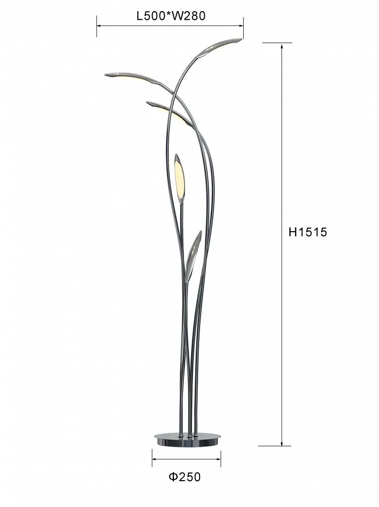 Lampa podłogowa TOKYO 5 chrom