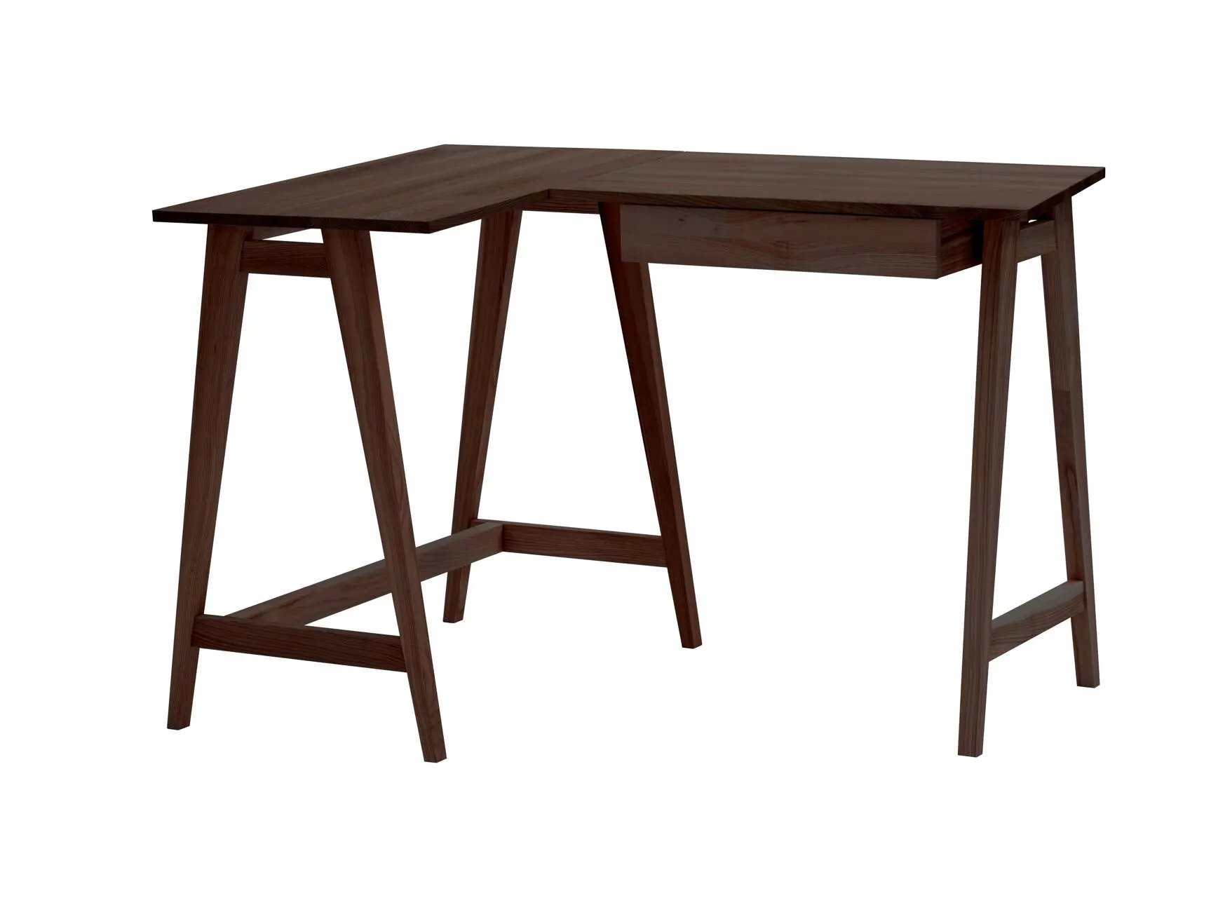 Biurko narożne z szufladą LUKA lewostronne 115x86 kolor orzech