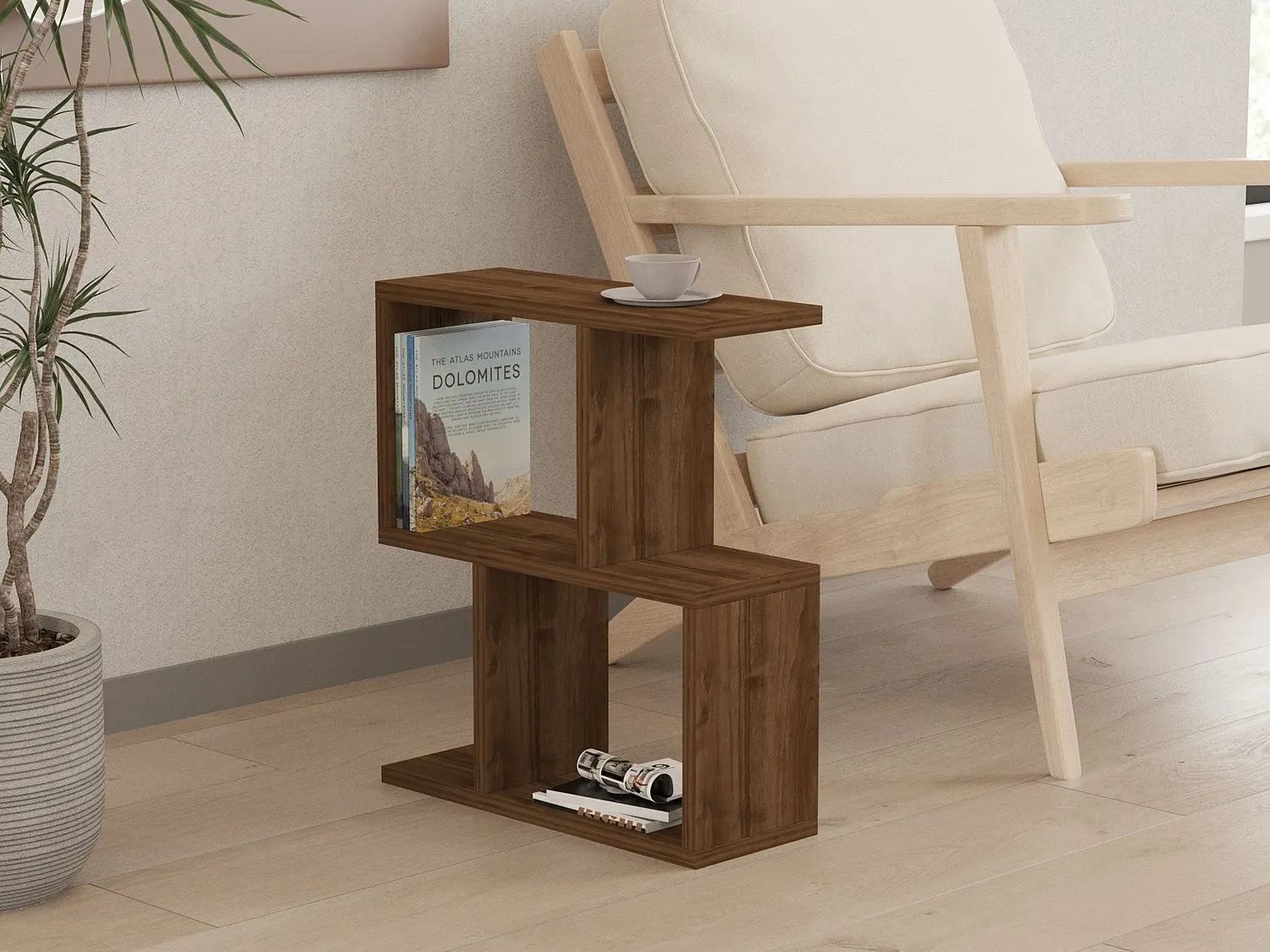Stolik boczny wielofunkcyjny ZET 45x17 cm orzechowy - ASI_835PUQ3026